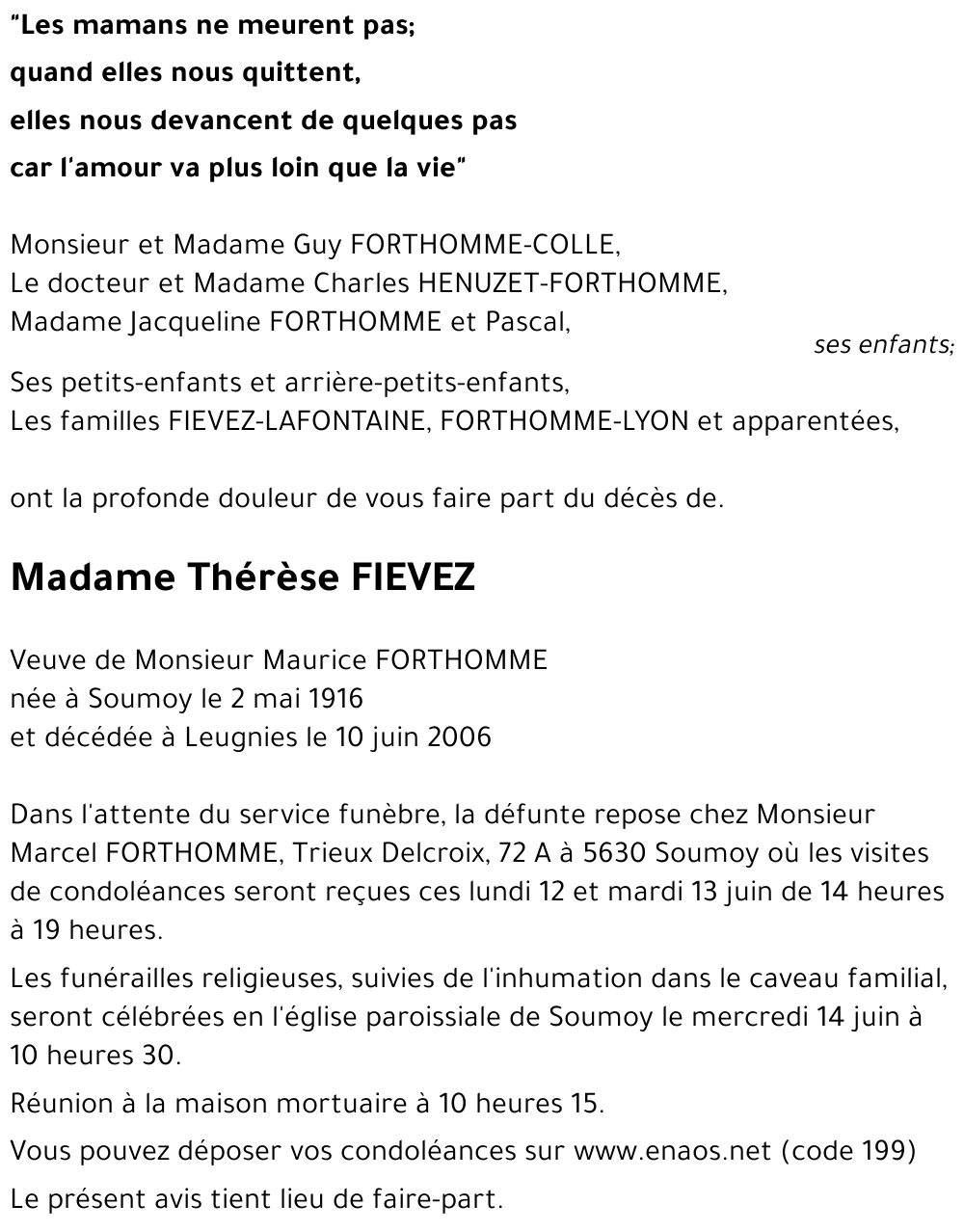 Thérèse FIEVEZ