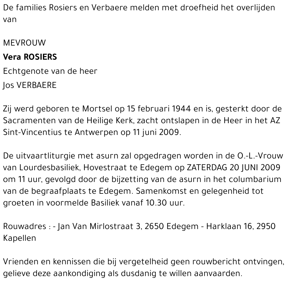 Vera ROSIERS