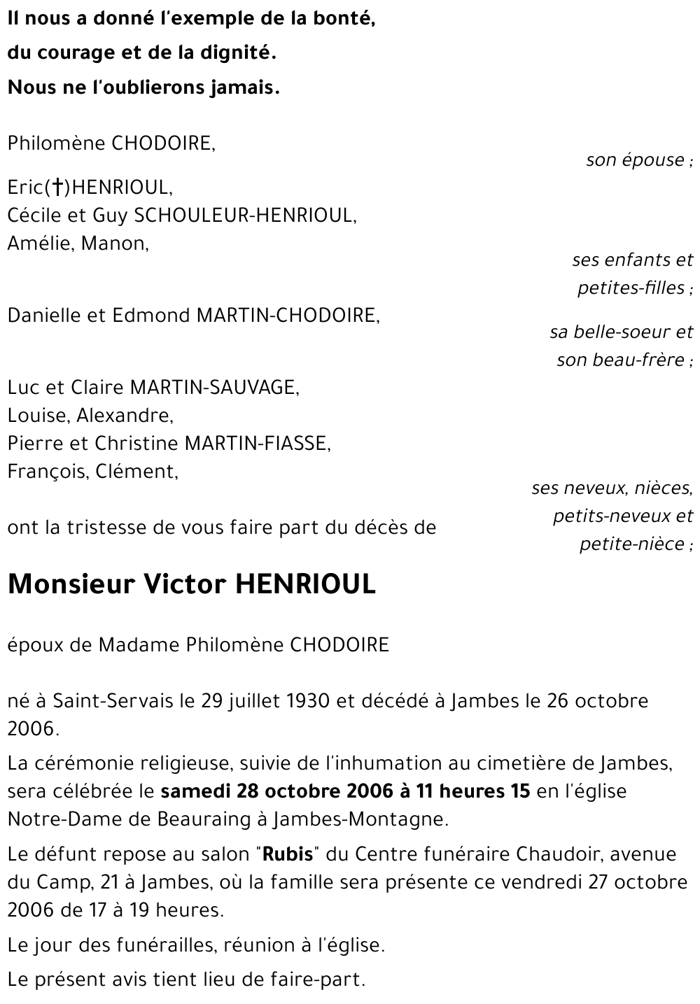 Victor HENRIOUL