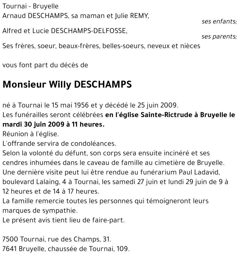 Willy DESCHAMPS