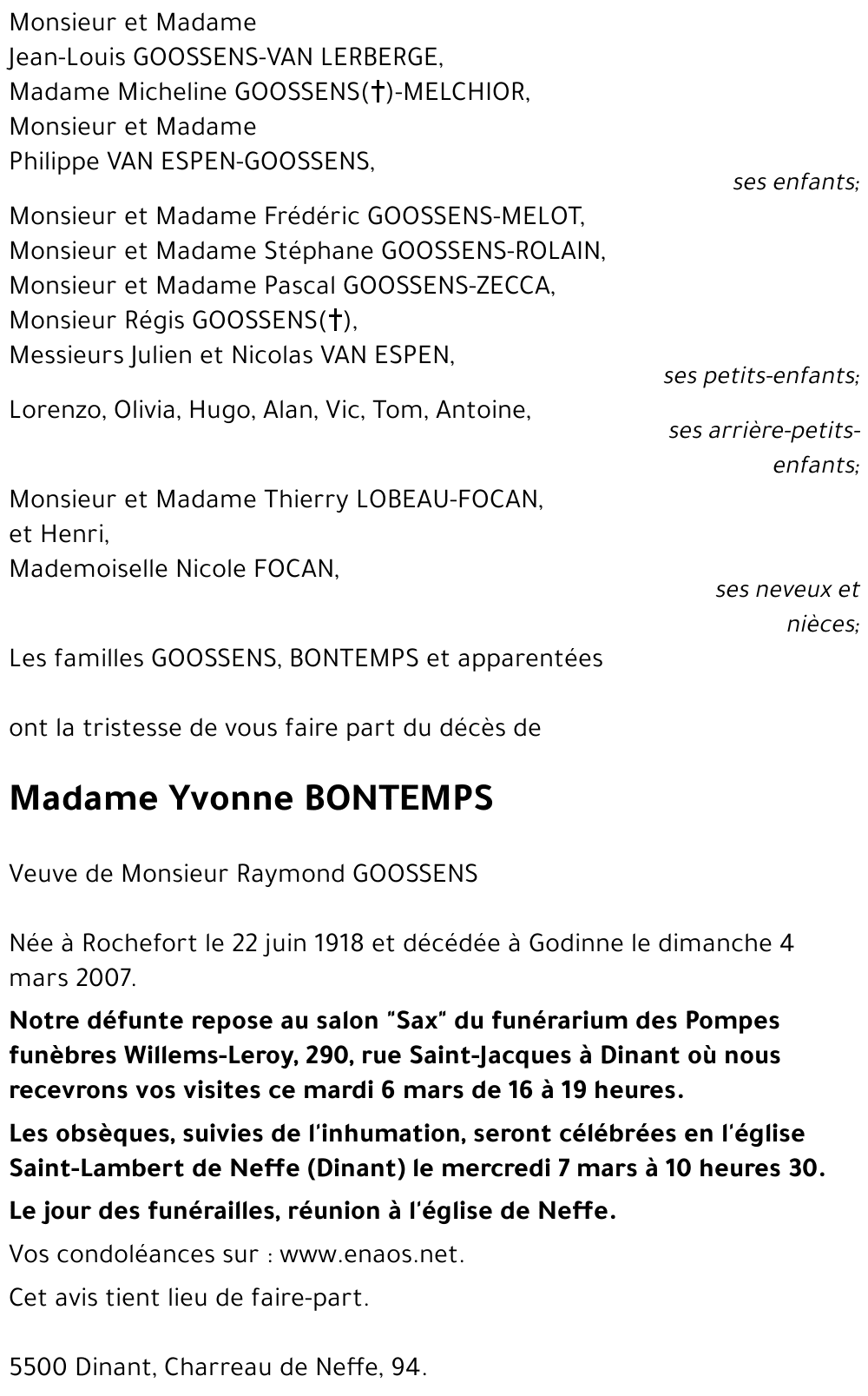 Yvonne BONTEMPS