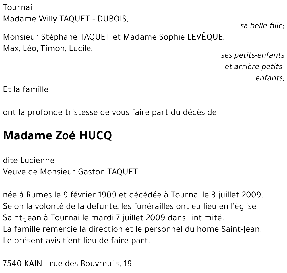 Zoé HUCQ