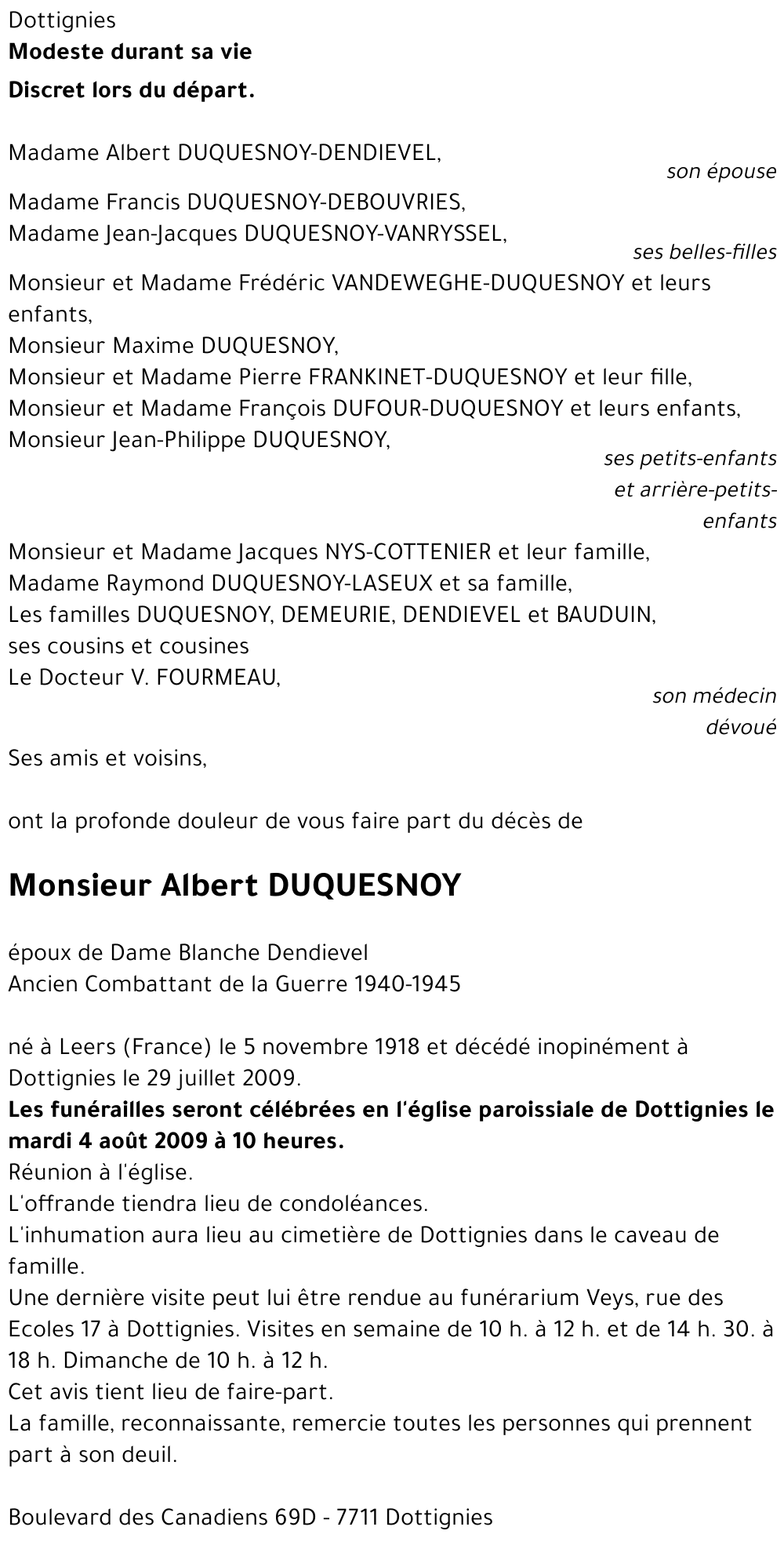 Albert DUQUESNOY