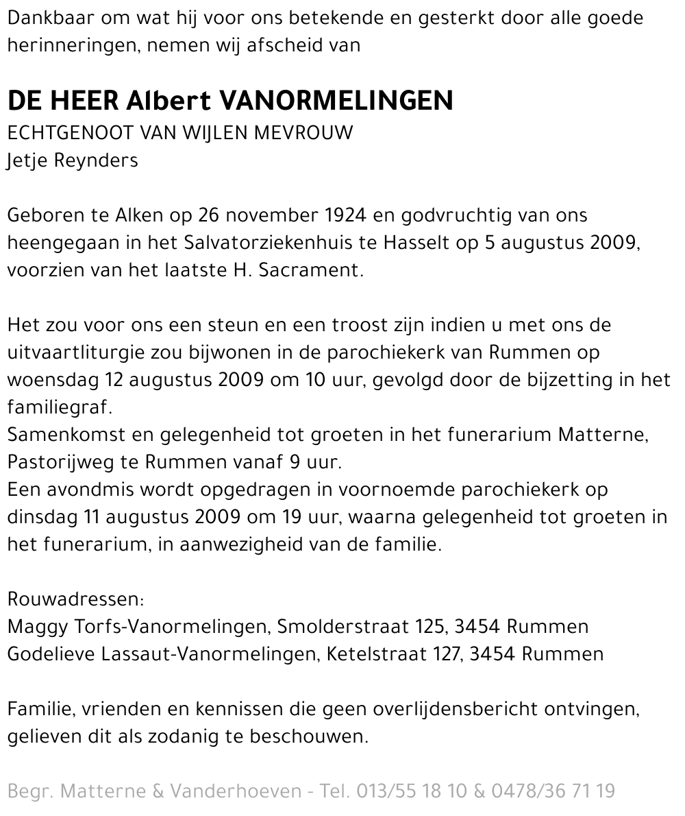 Albert Vanormelingen