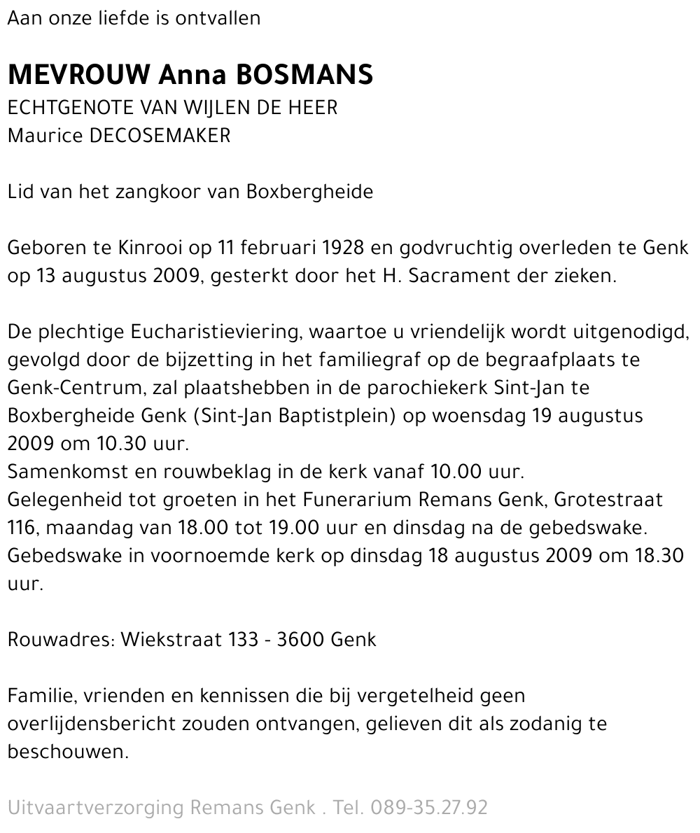 Anna BOSMANS
