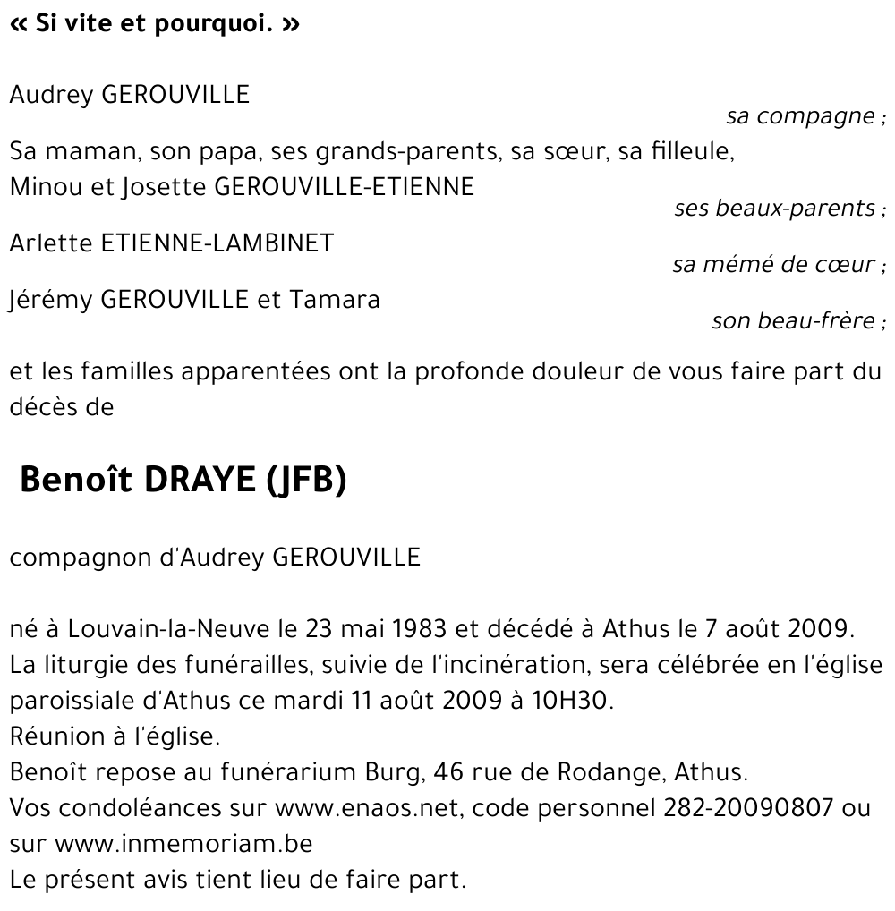 Benoît DRAYE