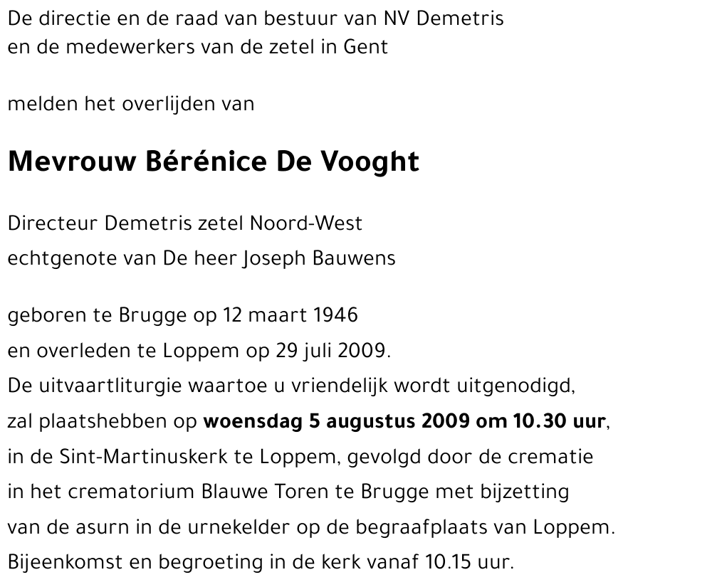 Bérénice De Vooght