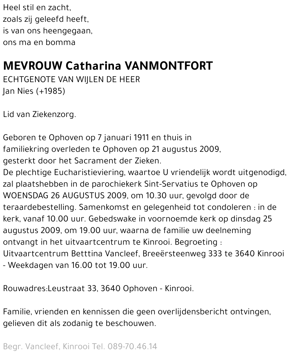 Catharina Vanmontfort