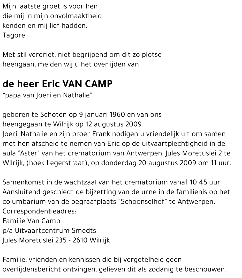 Eric VAN CAMP