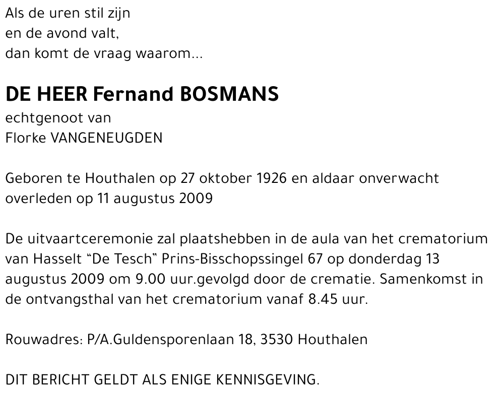 Fernand BOSMANS