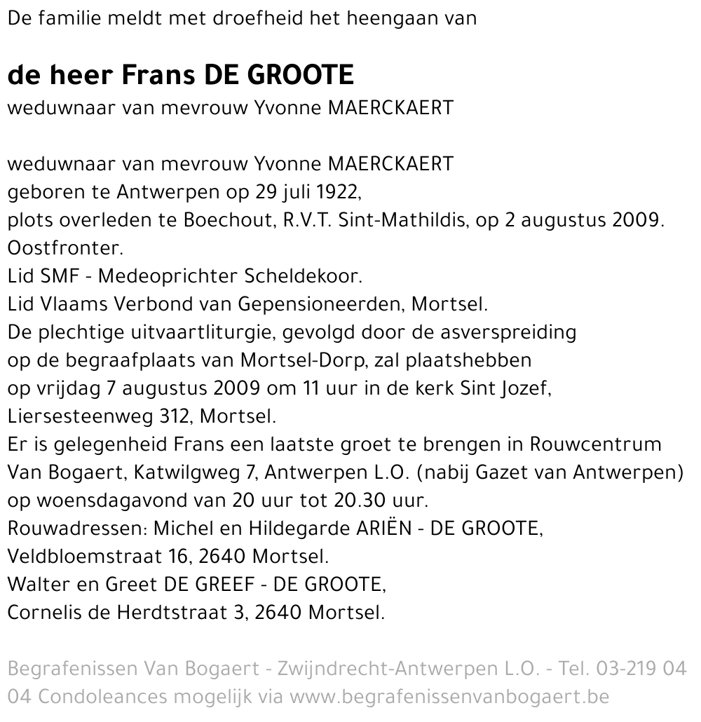 Frans De Groote