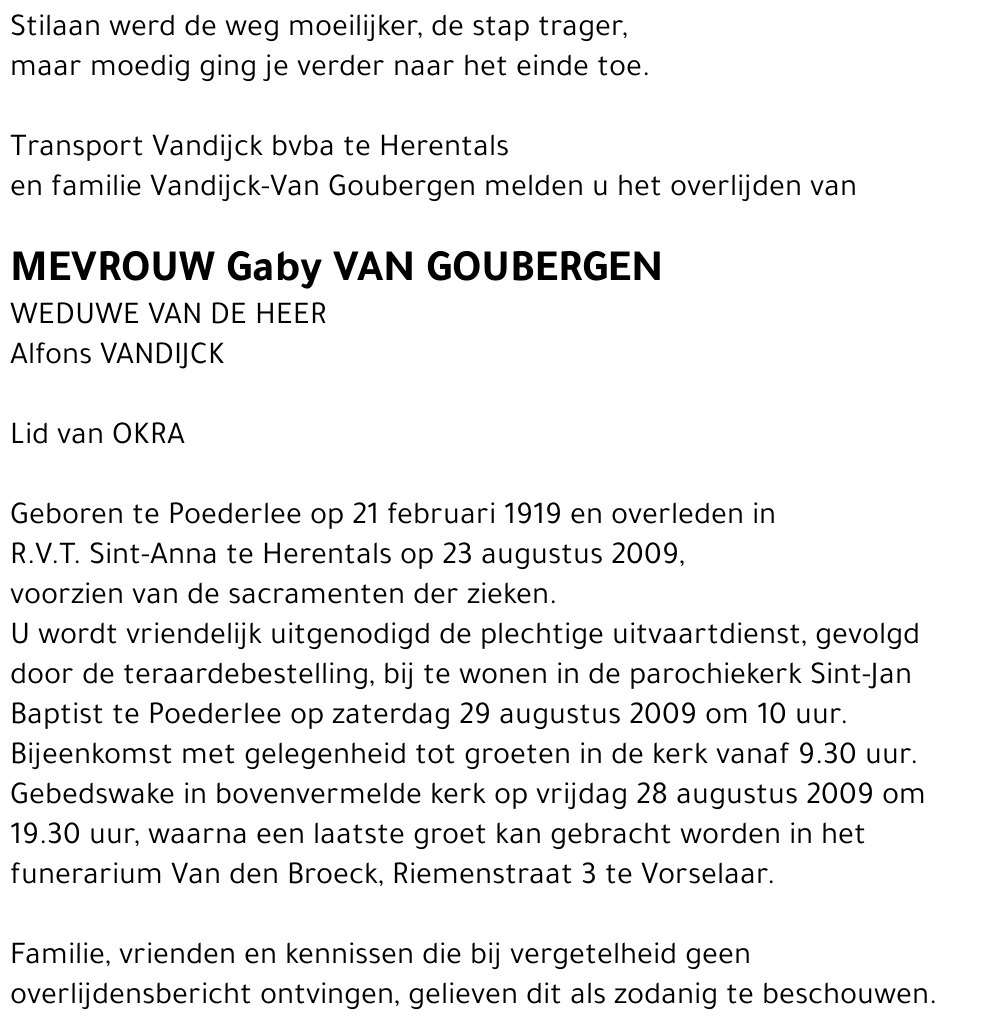 Gaby Van Goubergen