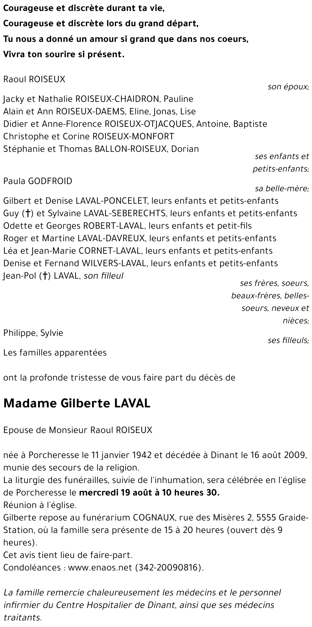 Gilberte LAVAL