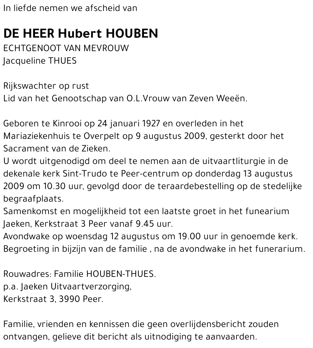 Hubert HOUBEN
