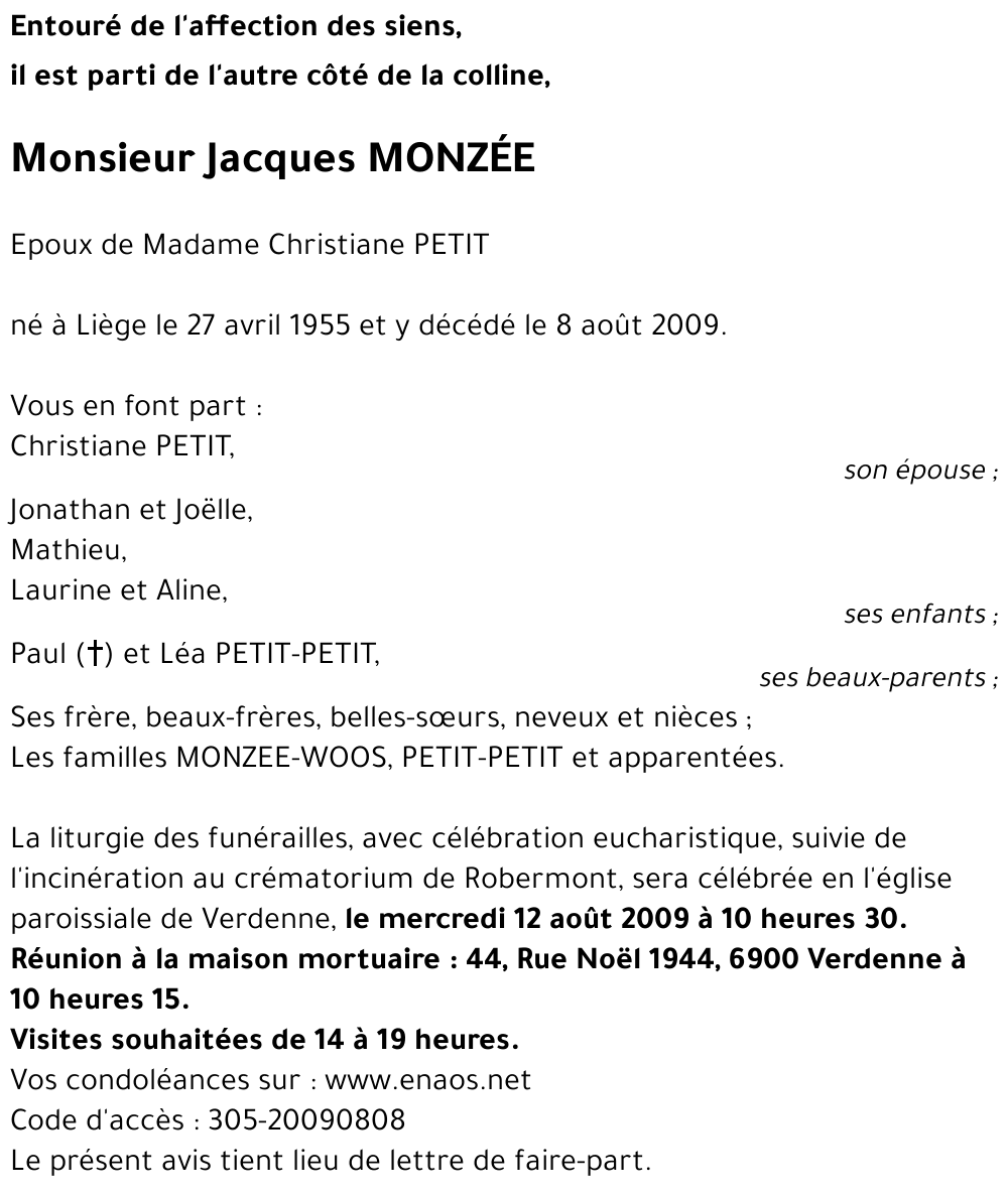 Jacques MONZÉE