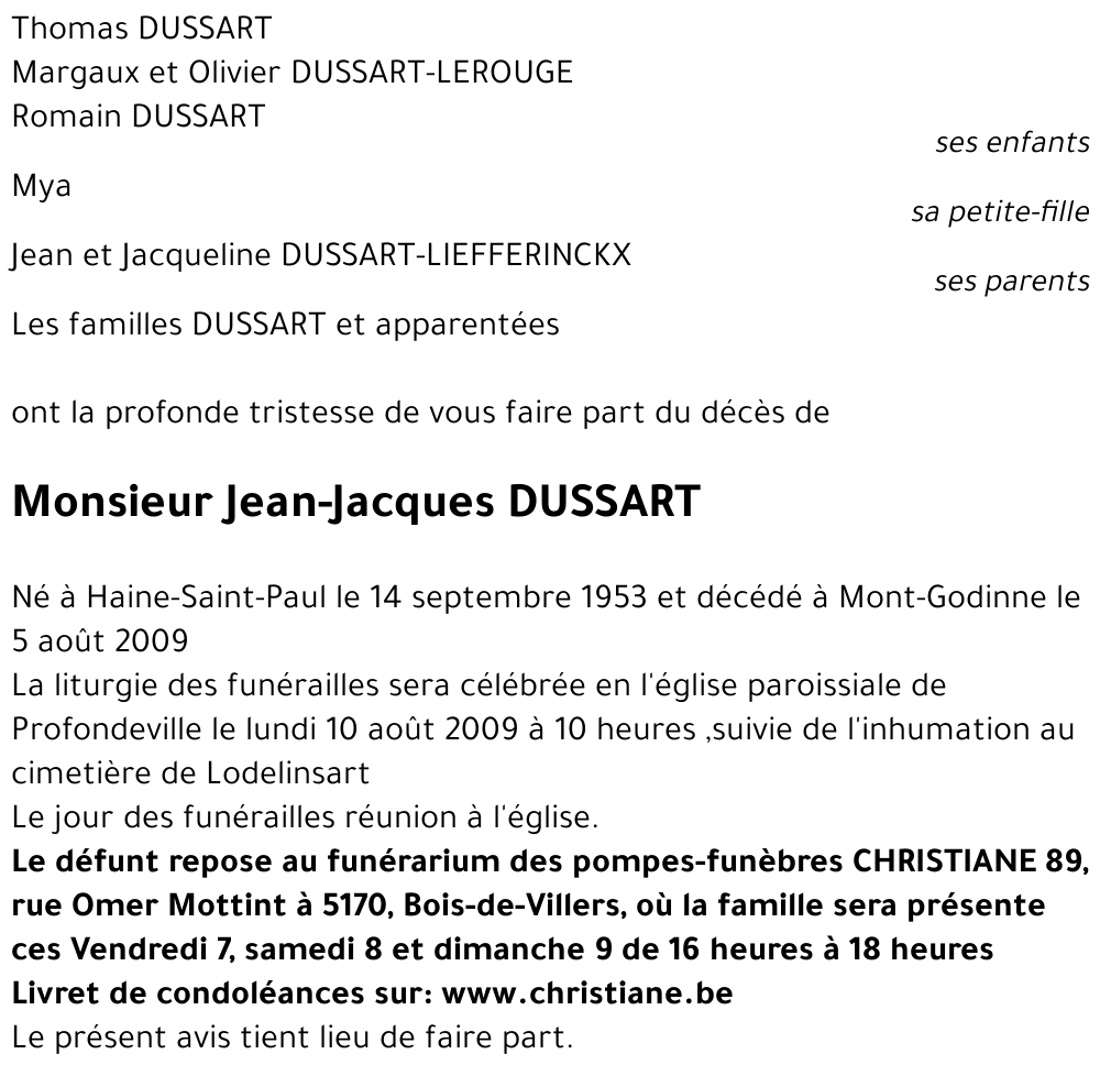 Jean-Jacques DUSSART