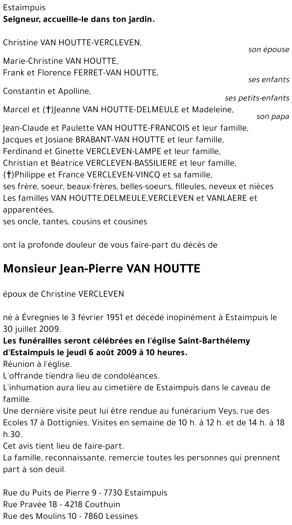 Jean-Pierre VAN HOUTTE