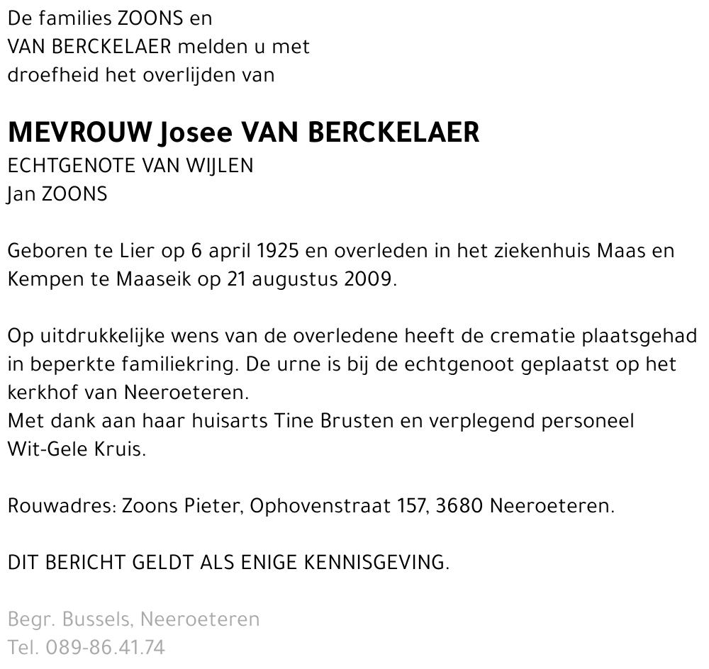 Josee Van Berckelaer