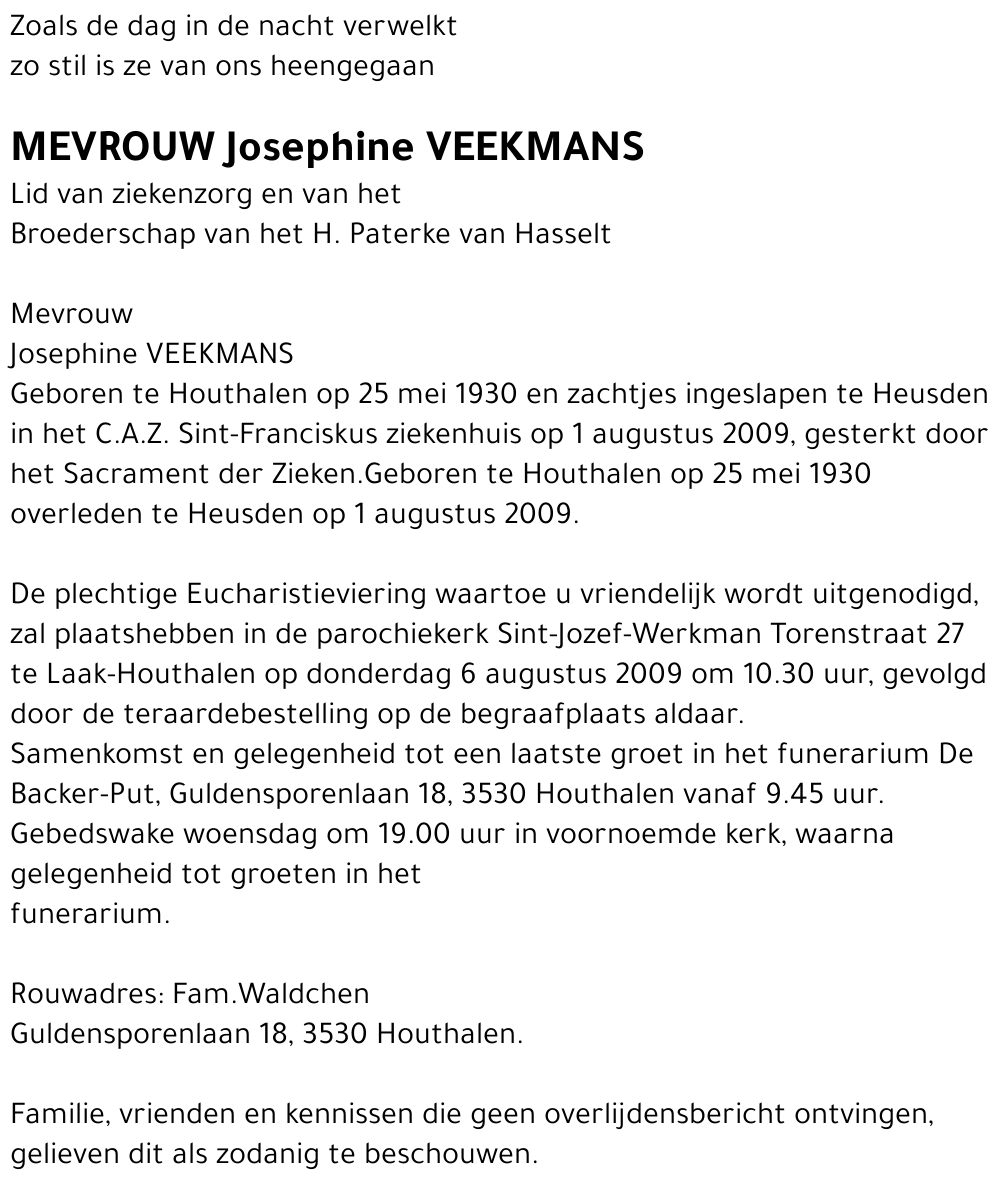 Josephine VEEKMANS