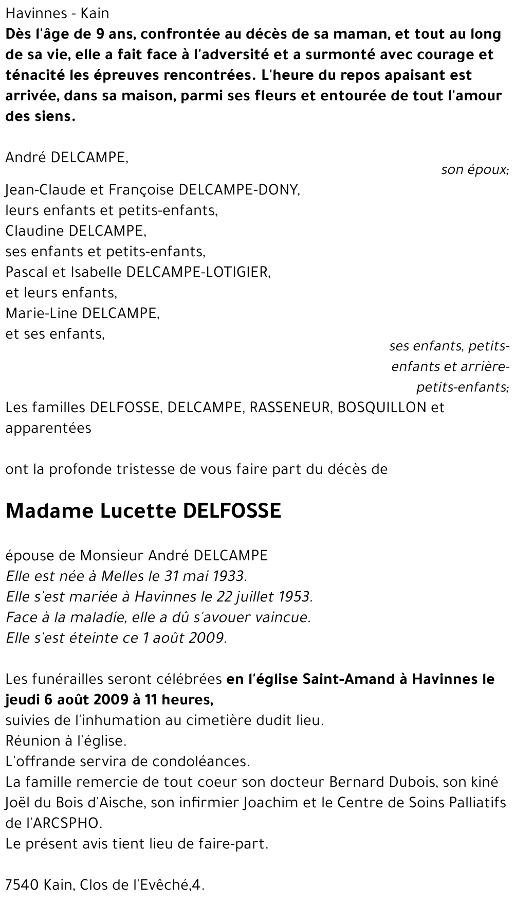 Lucette DELFOSSE
