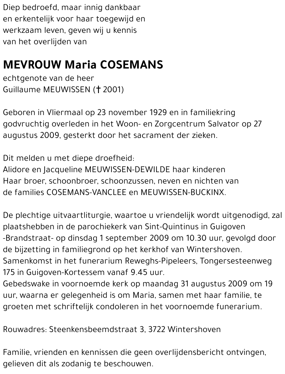 Maria Cosemans