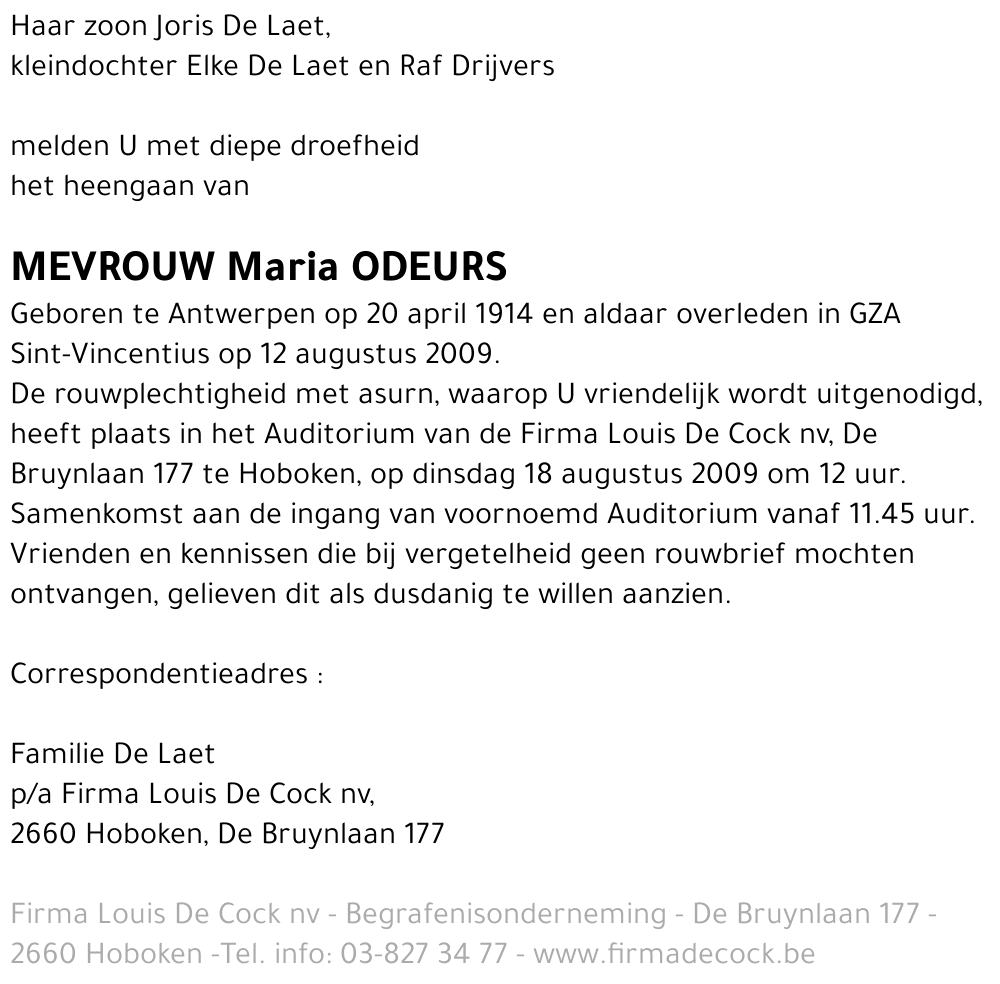 Maria Odeurs