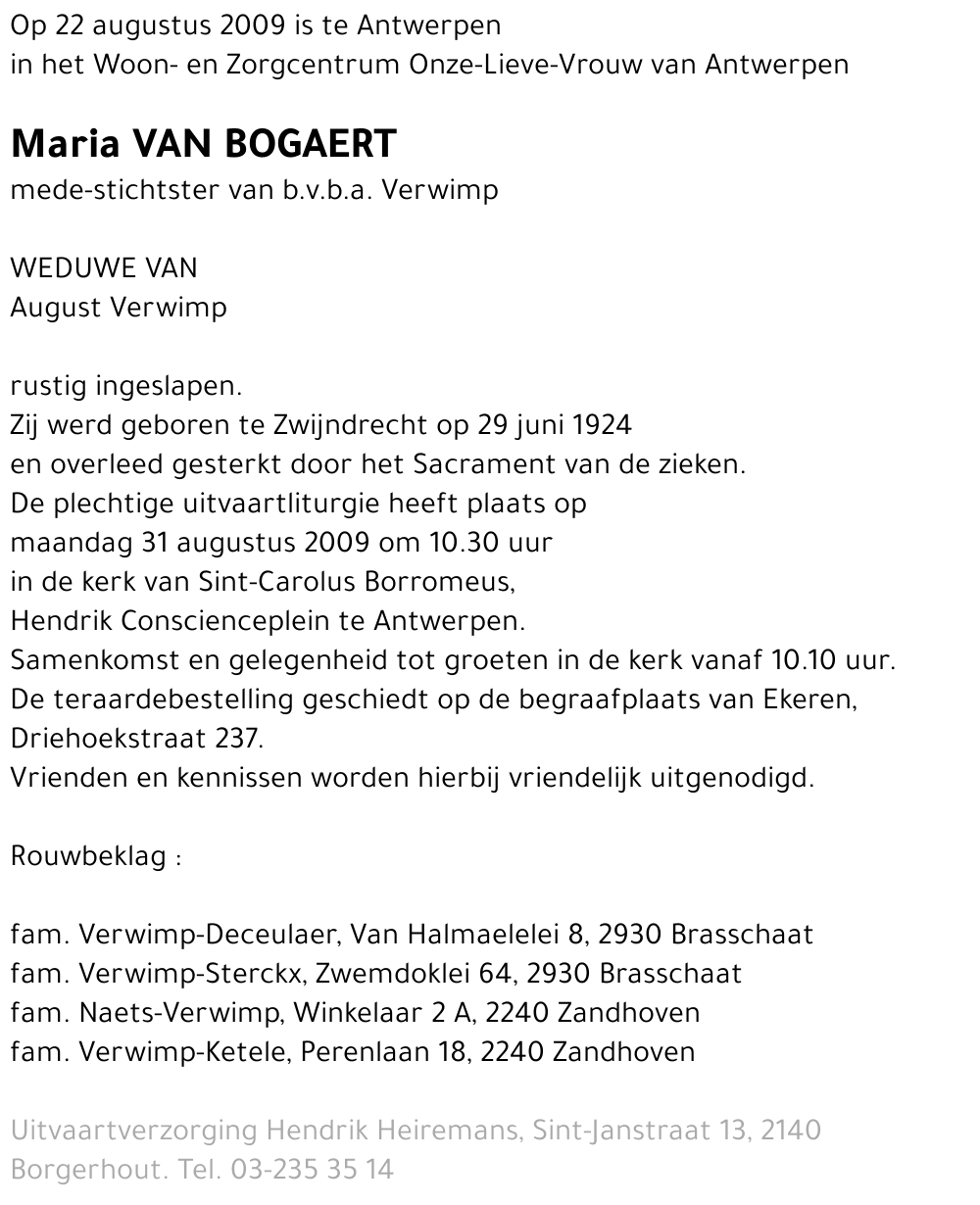 Maria Van Bogaert