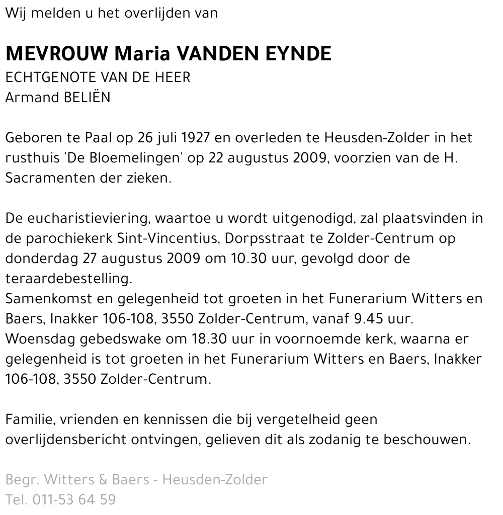 Maria Vanden Eynde