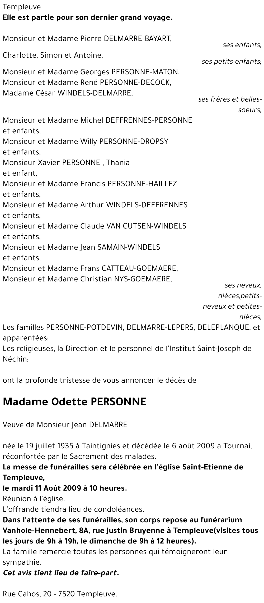 Odette PERSONNE
