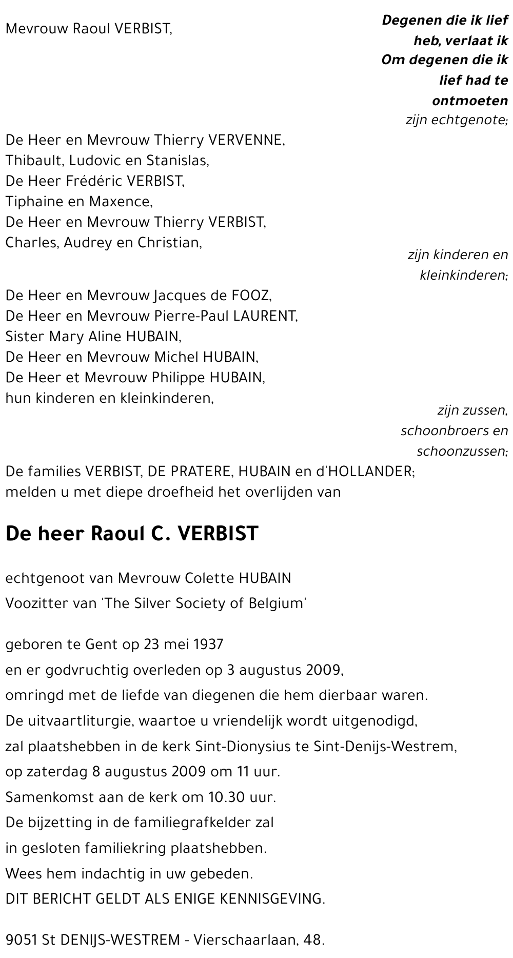 Raoul C. VERBIST