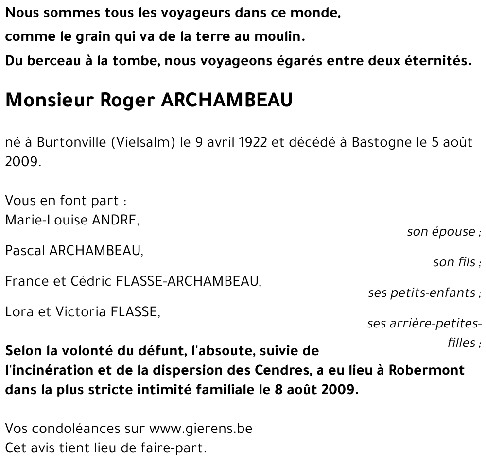 Roger ARCHAMBEAU