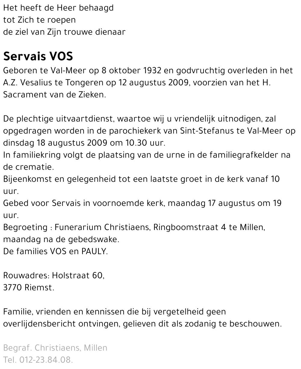 Servais Vos