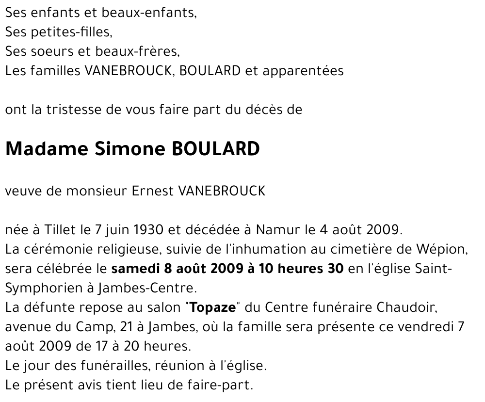 Simone BOULARD