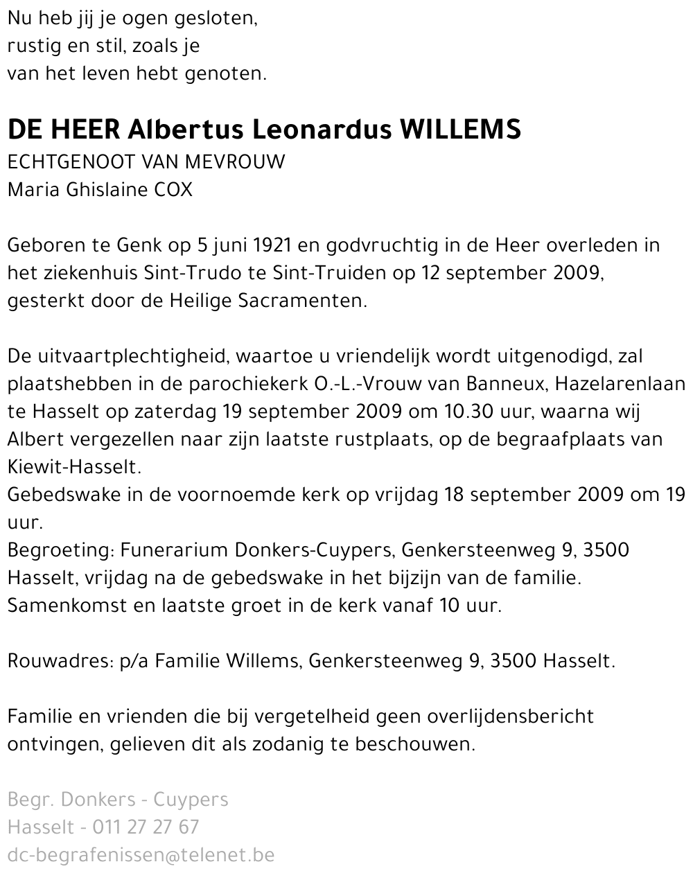 Albertus Leonardus Willems