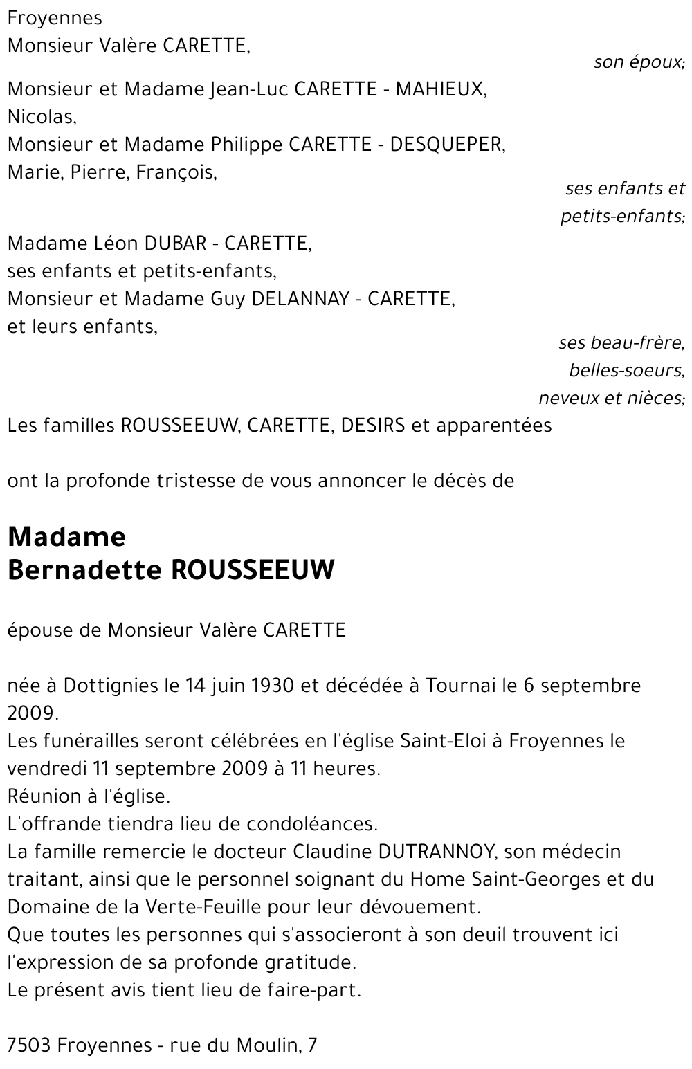 Bernadette ROUSSEEUW