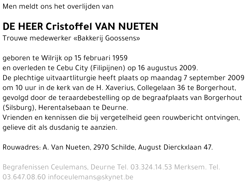 Cristoffel Van Nueten