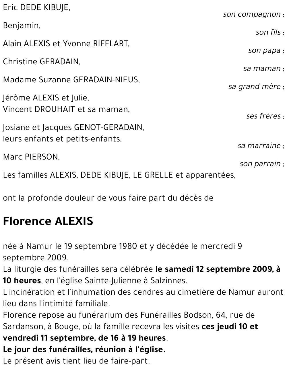 Florence ALEXIS