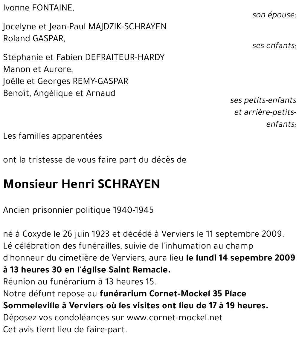 Henri SCHRAYEN