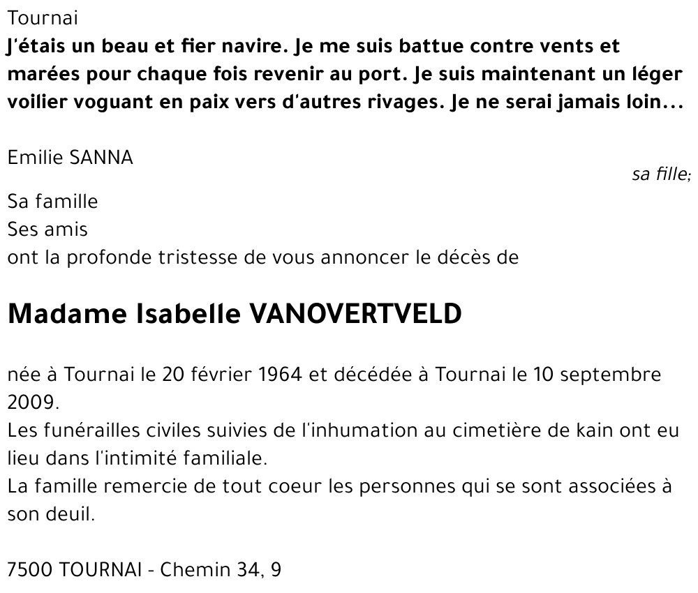 Isabelle VANOVERTVELD