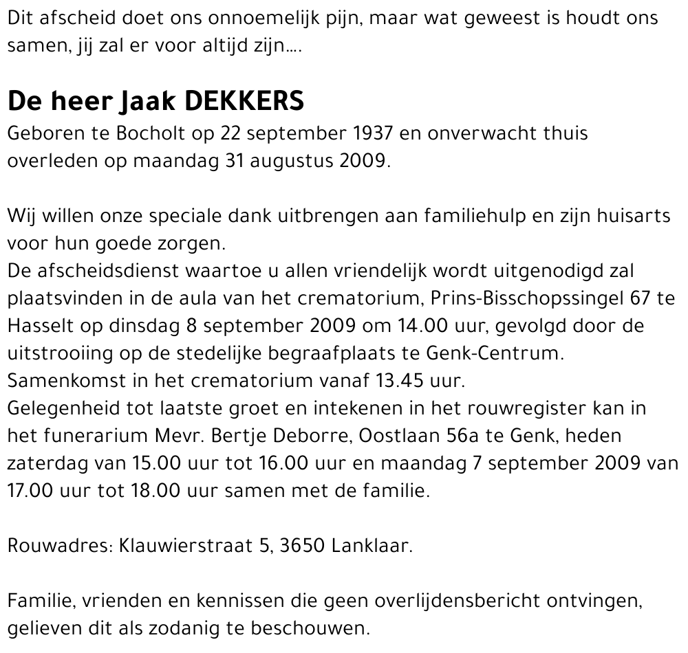 Jaak DEKKERS