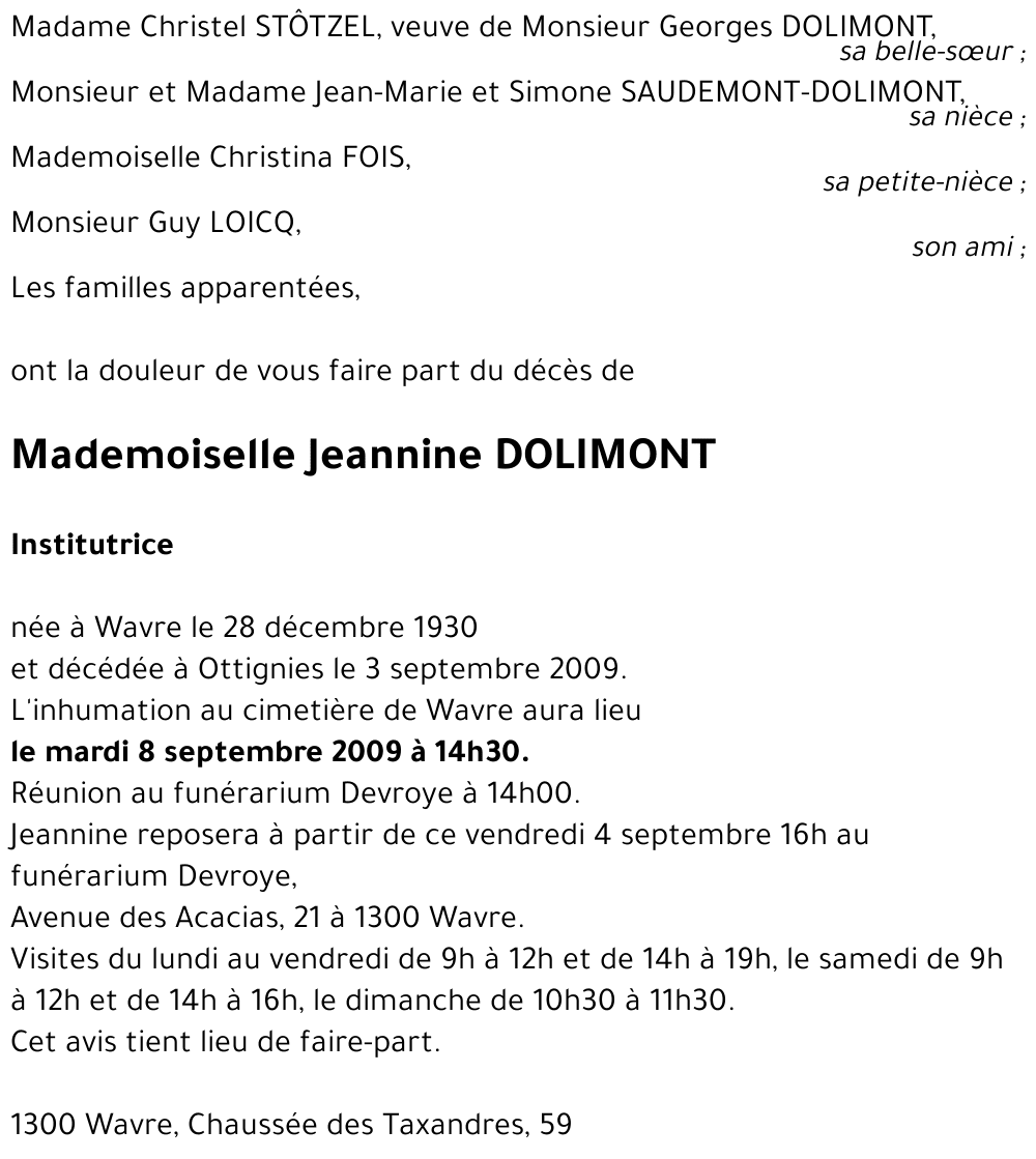 Jeannine DOLIMONT
