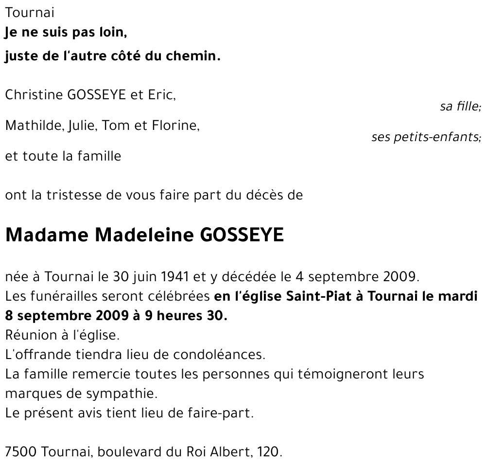 Madeleine GOSSEYE