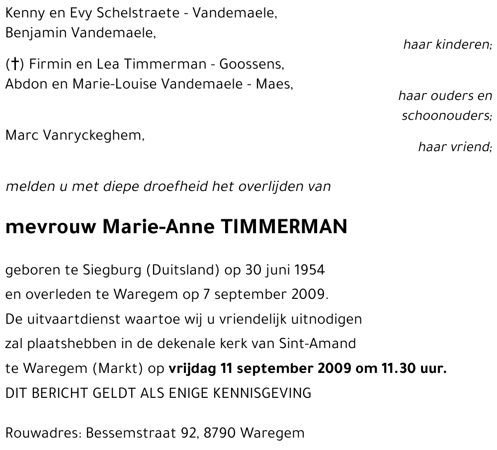 Marie-Anne TIMMERMAN