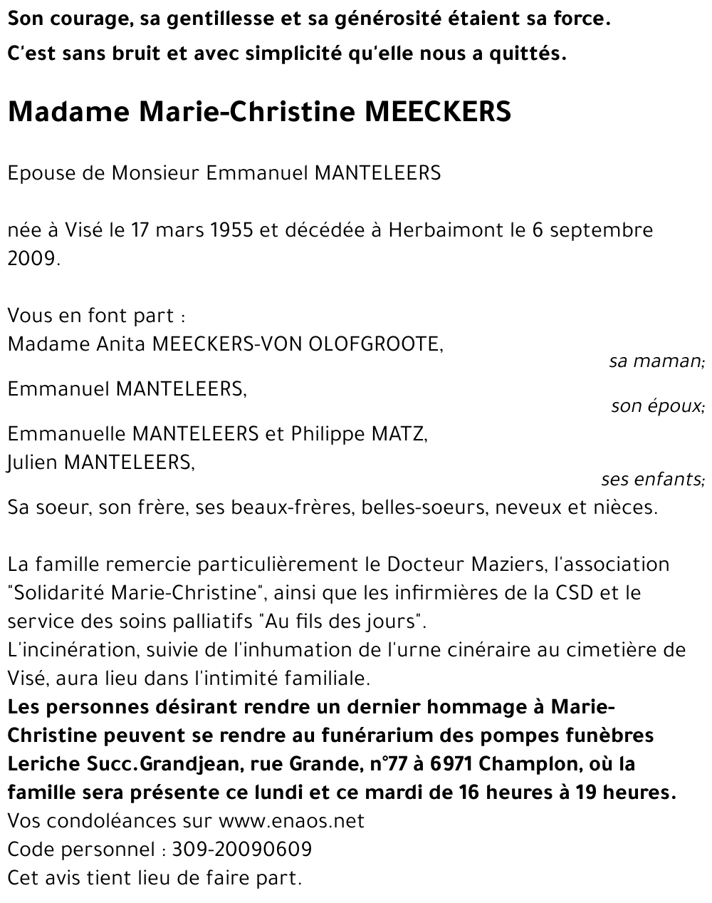 Marie-Christine MEECKERS
