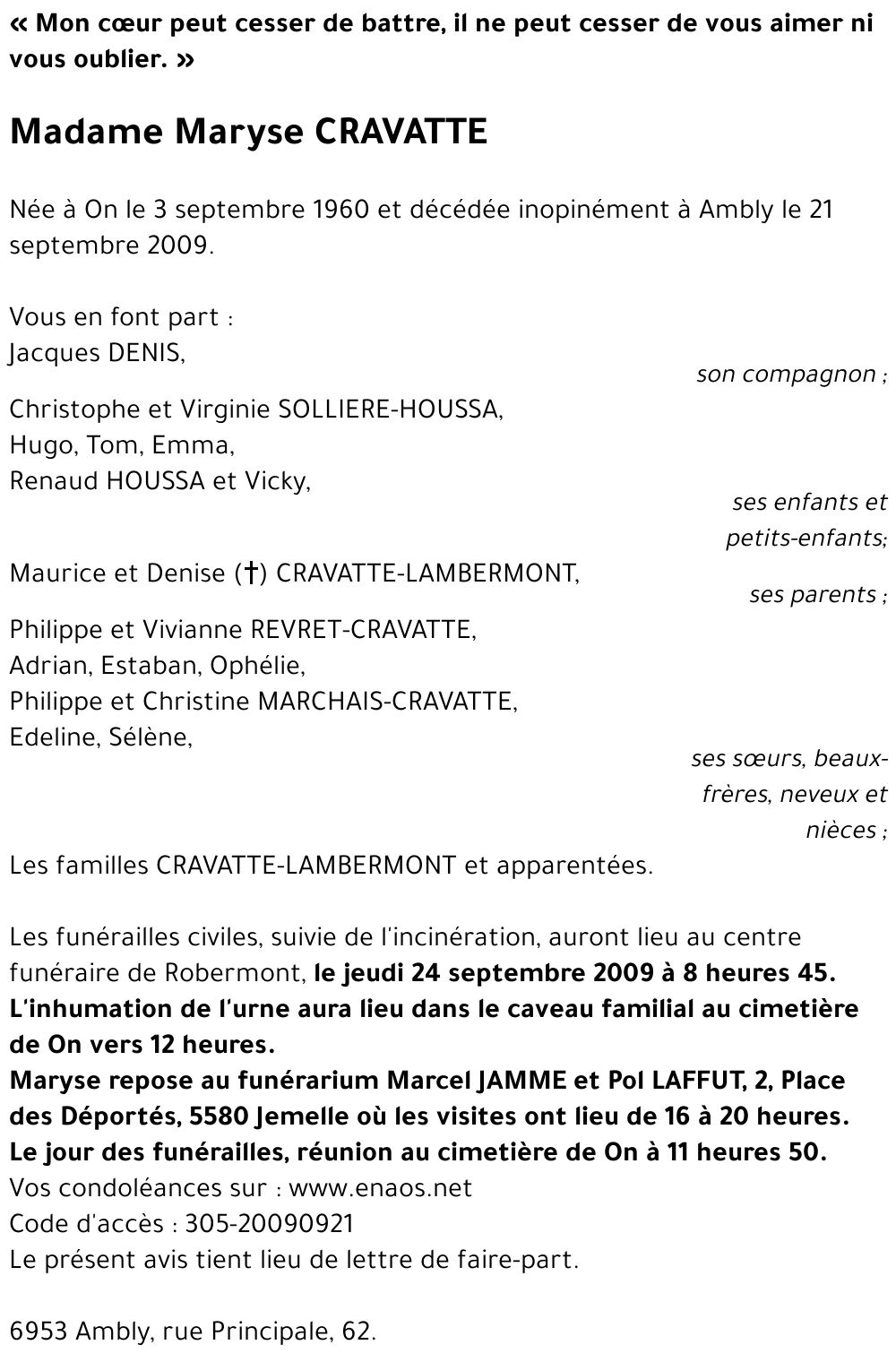 Maryse CRAVATTE