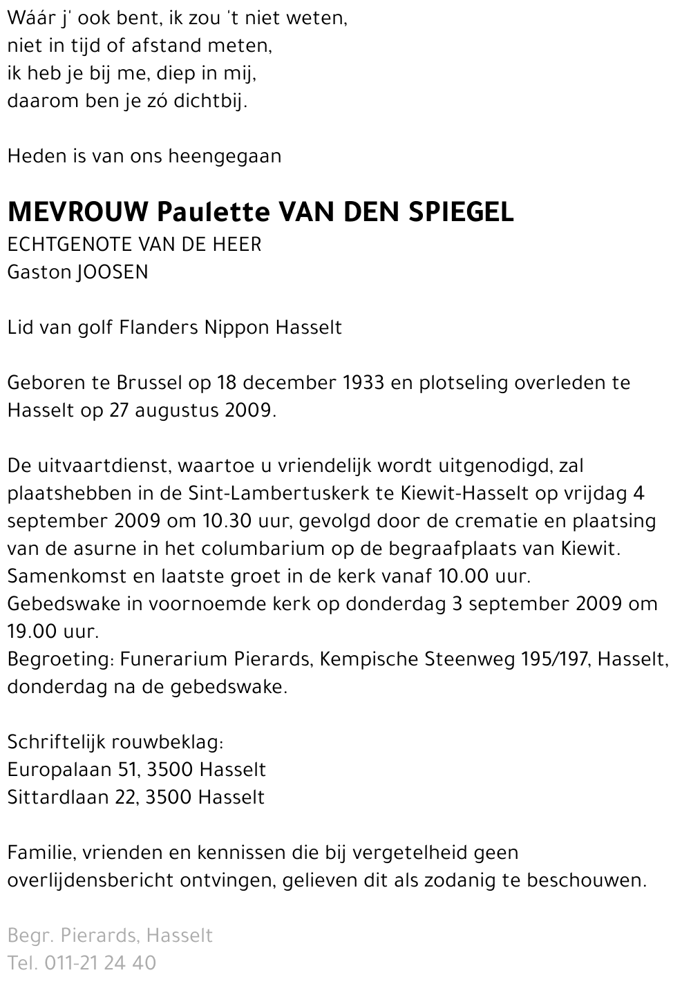 Paulette Van den Spiegel