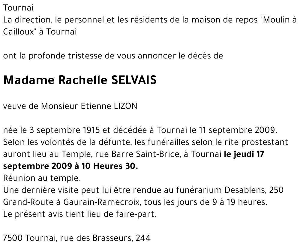 Rachelle SELVAIS