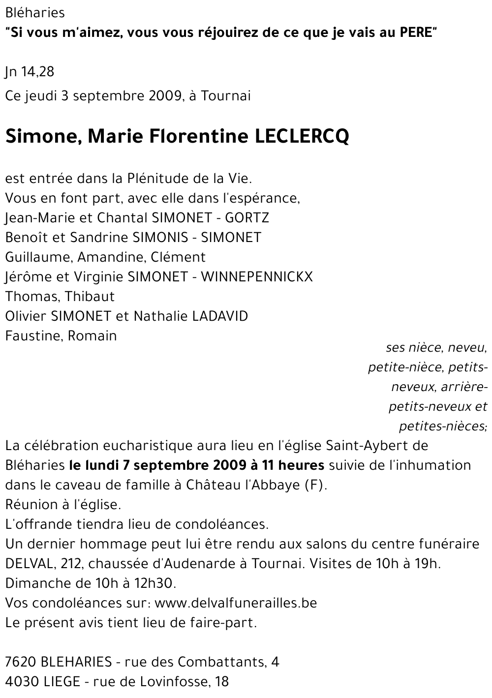 Simone LECLERCQ