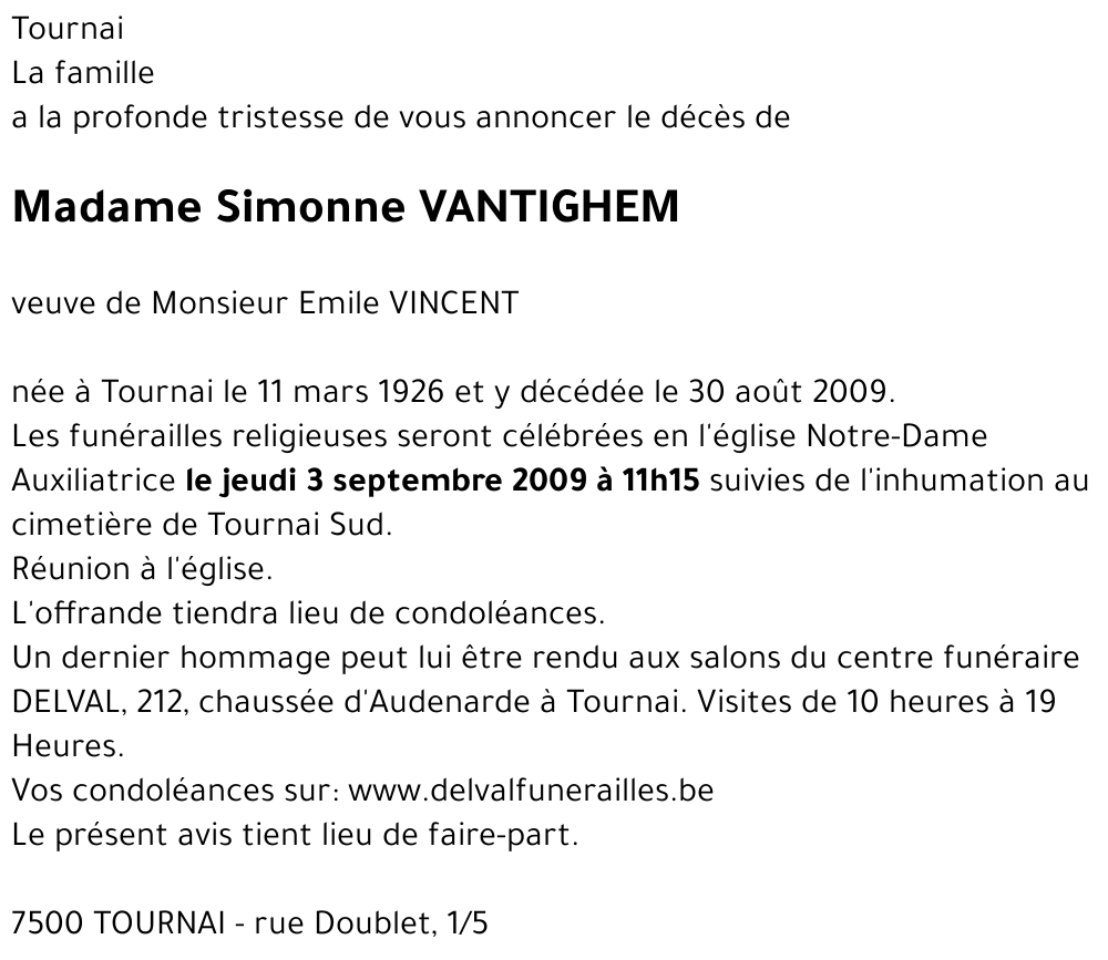 Simonne VANTIGHEM