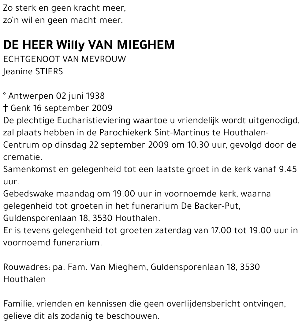 Willy VAN MIEGHEM